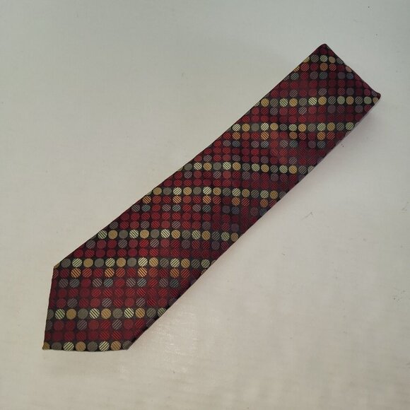 Croft & Barrow Tie Mens Necktie Repp Polka Dot Textured Thick Office Preppy Poly - Picture 2 of 7